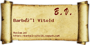 Barbél Vitold névjegykártya